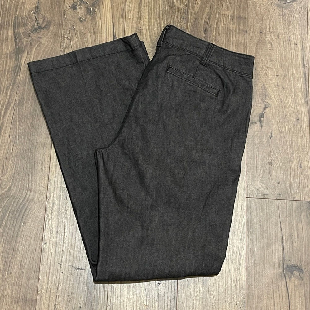 Talbots Signature Bootcut Pants Charcoal Gray Women 10P Petite Dark Wash Trouser
